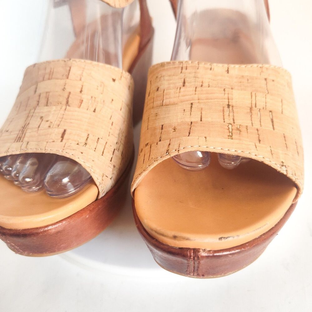 Kork-Ease Cork Wedge Sandals in Natural Tan and Brown - Picture 7 of 12